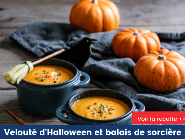 Velouté d'Halloween et balais de sorcière